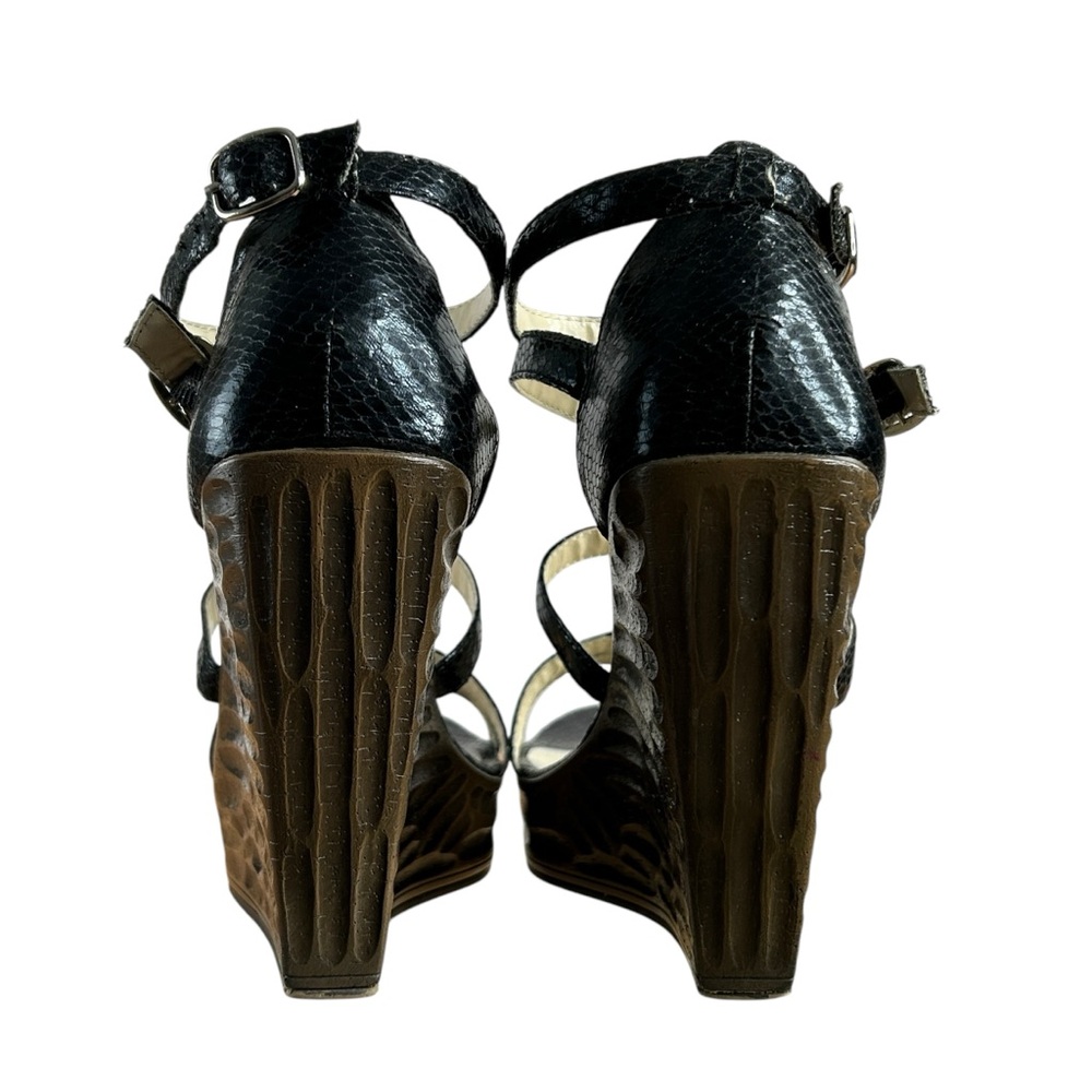 Max And Cleo Women's Sandals Wedge Size 9 Black and Brown - Picture 4 of 16